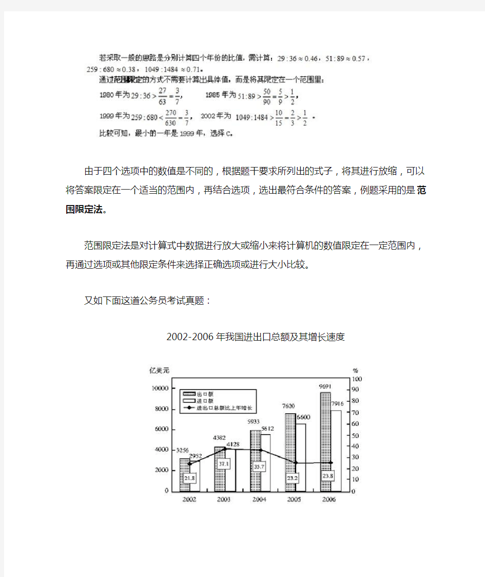 范围限定法速解资料分析题