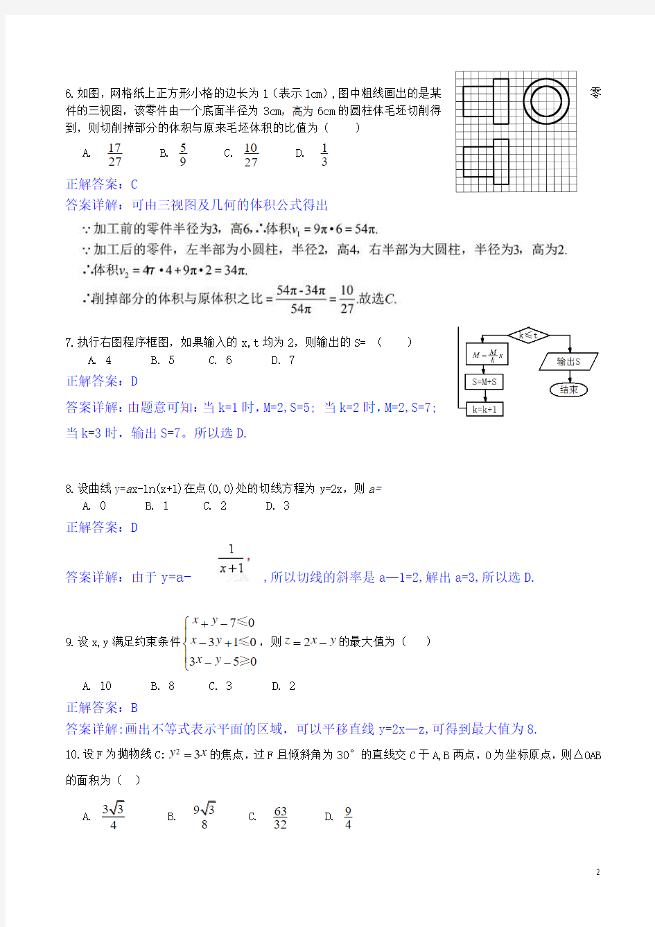 2014年全国高考理科真题及答案详解