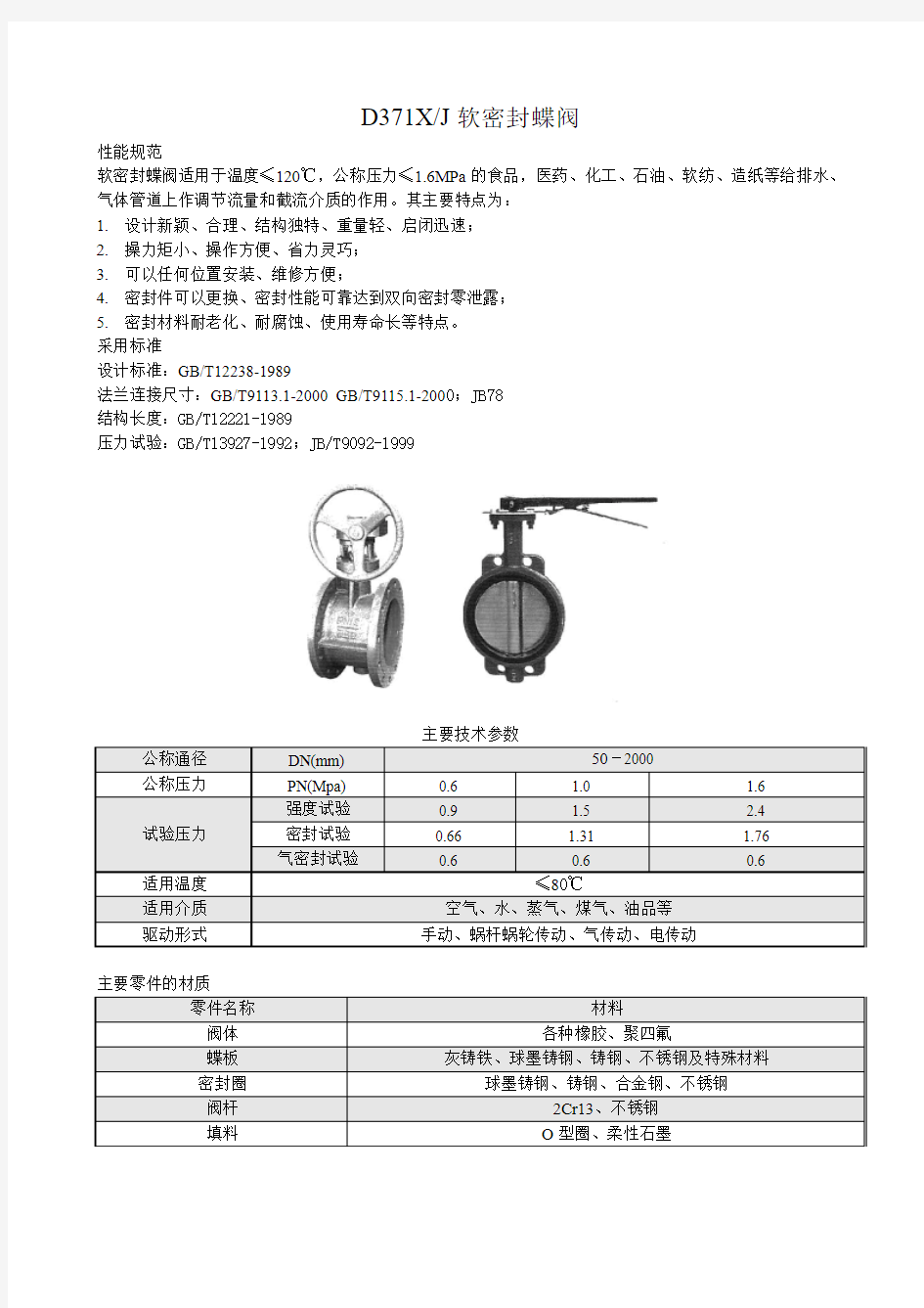 D371X软密封蝶阀