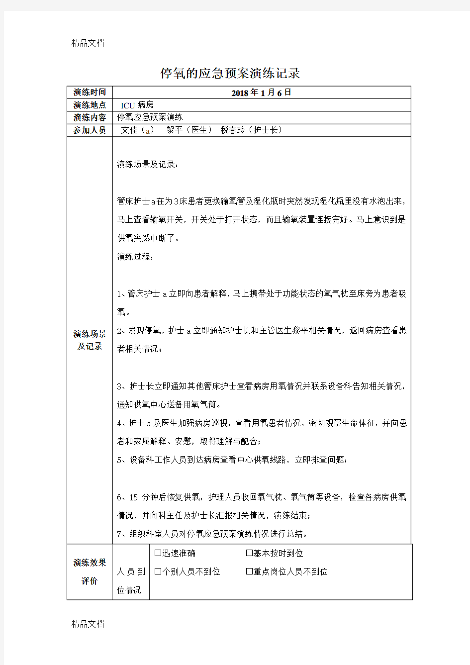 停氧的应急预案doc资料