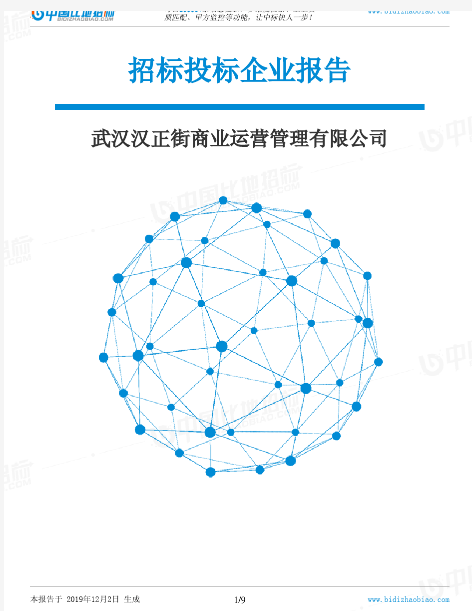 武汉汉正街商业运营管理有限公司-招投标数据分析报告