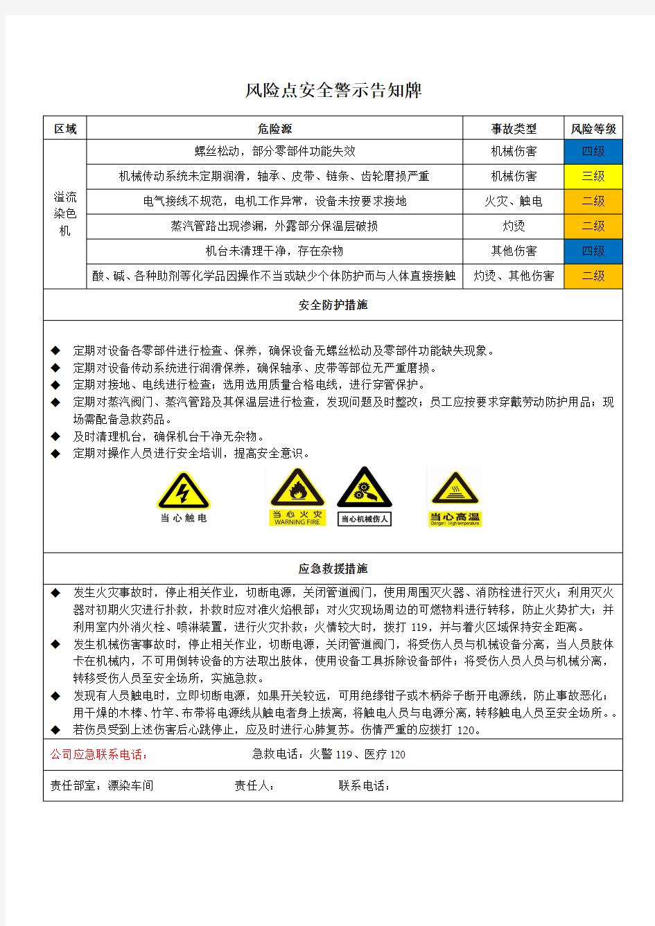 -风险点安全警示告知牌