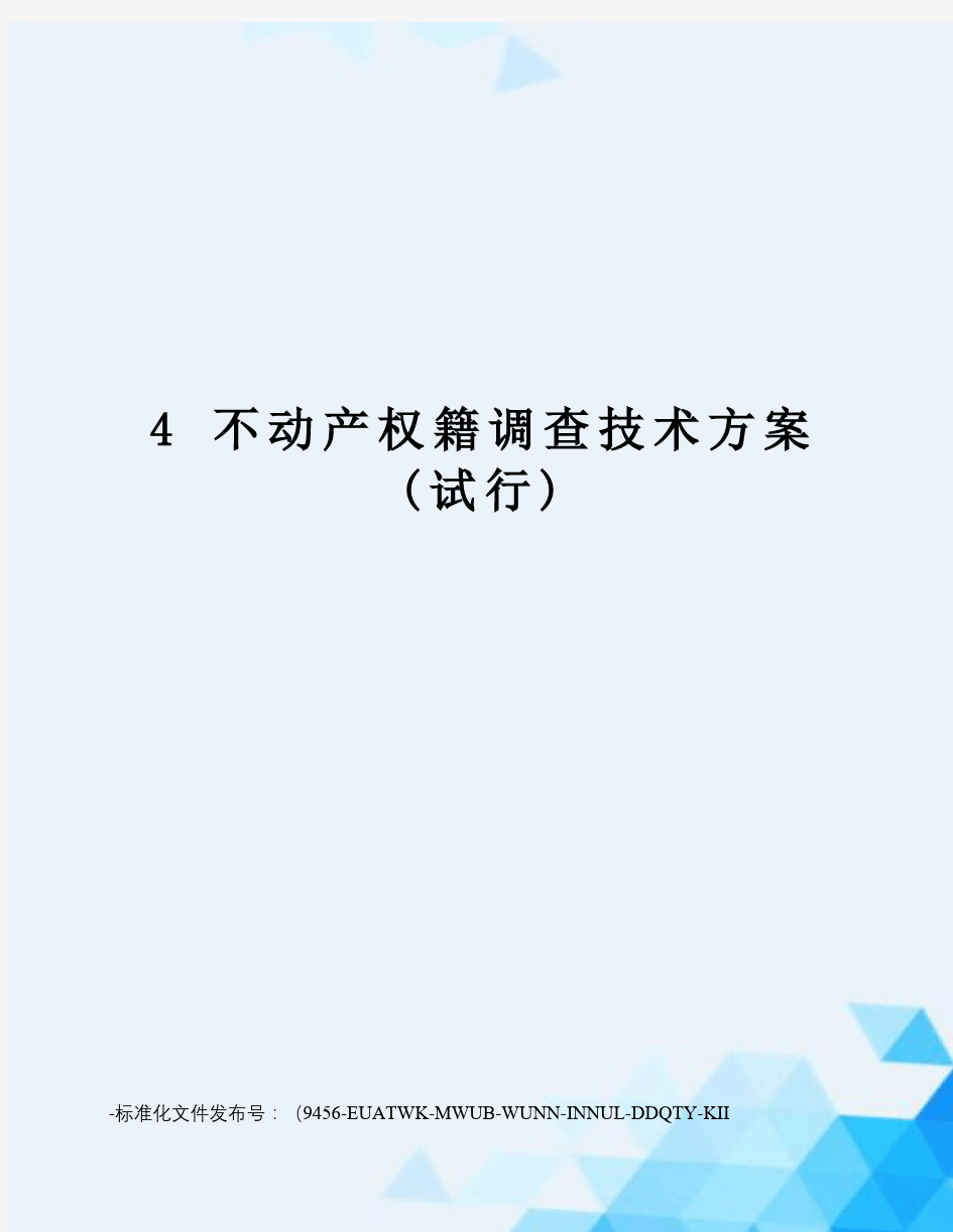 4不动产权籍调查技术方案(试行)