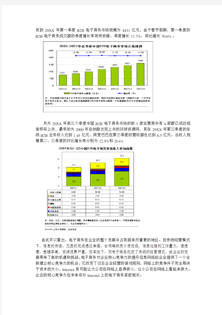 电子商务-中国B2B领头者阿里巴巴对电子商务的影响 精品