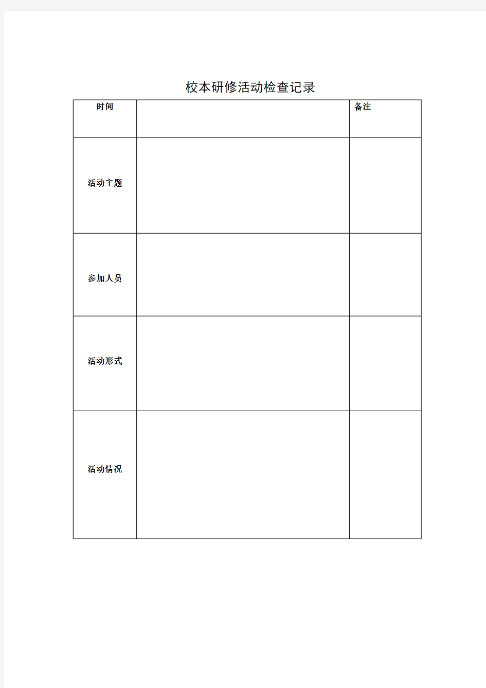 校本研修活动检查记录