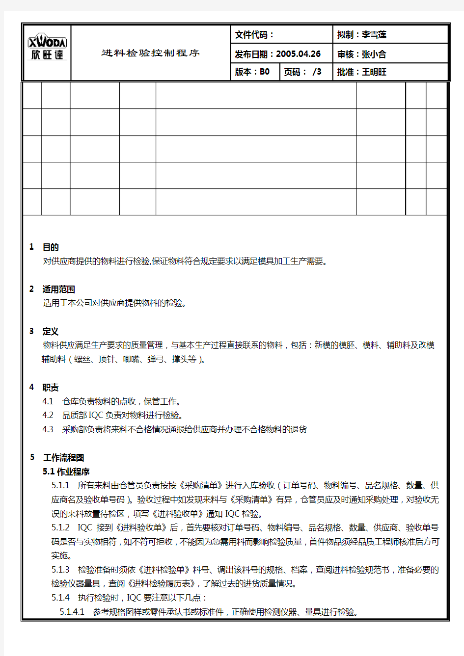 进料检验控制程序