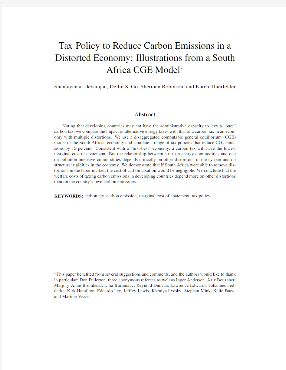 Tax_Policy_to_Reduce_Carbon_Emissions_in_a_Distorted_Economy_Illustrations_from_a_South_Africa_CGE