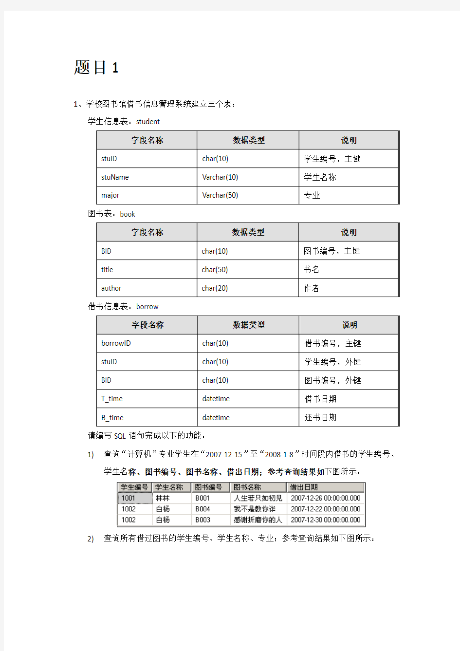 SQL存储过程实例