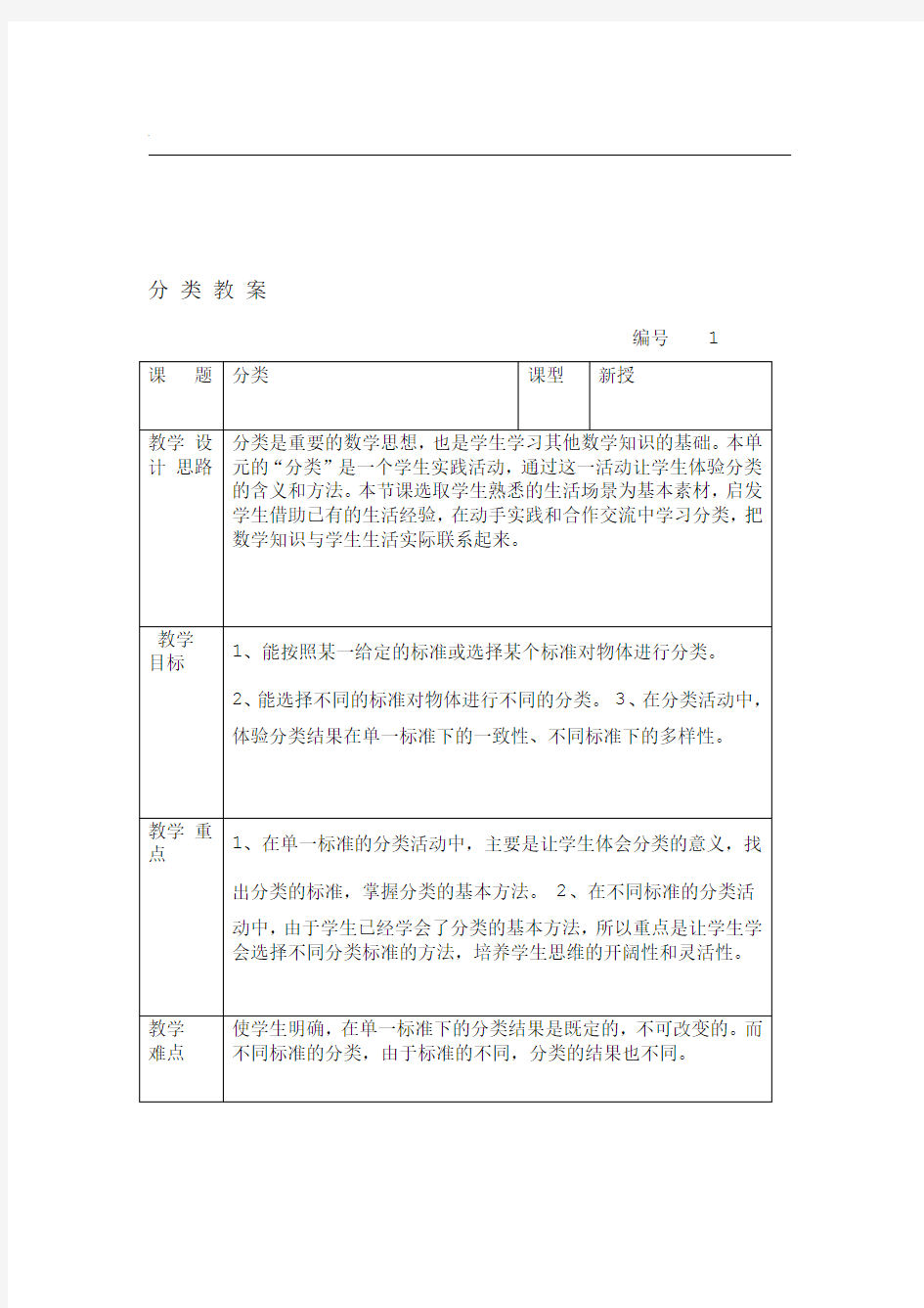 分类比较教案