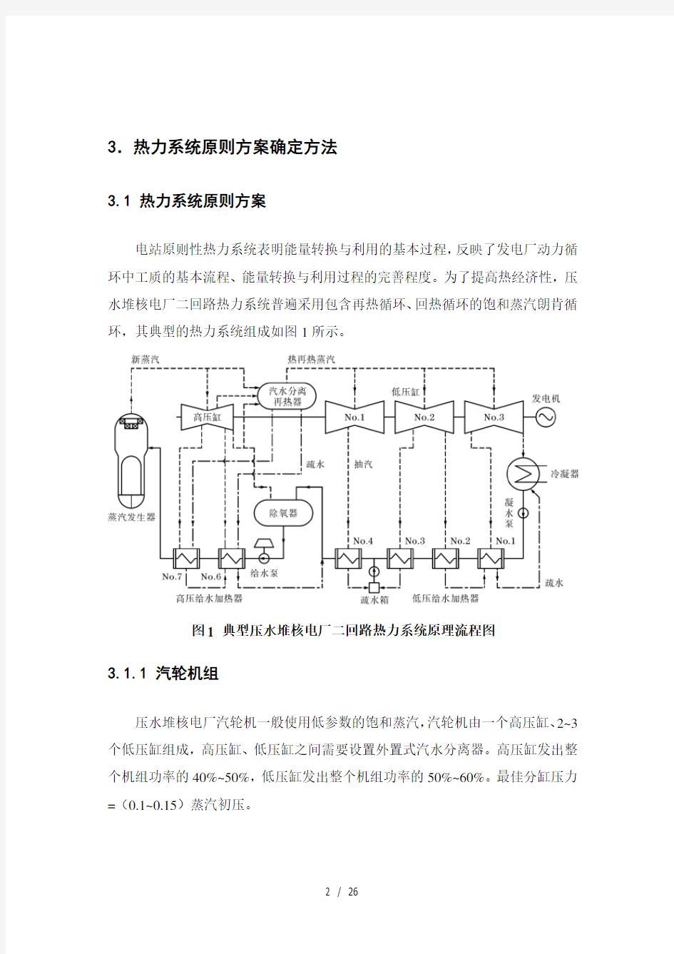 压水堆核电厂二回路热力系统课程设计
