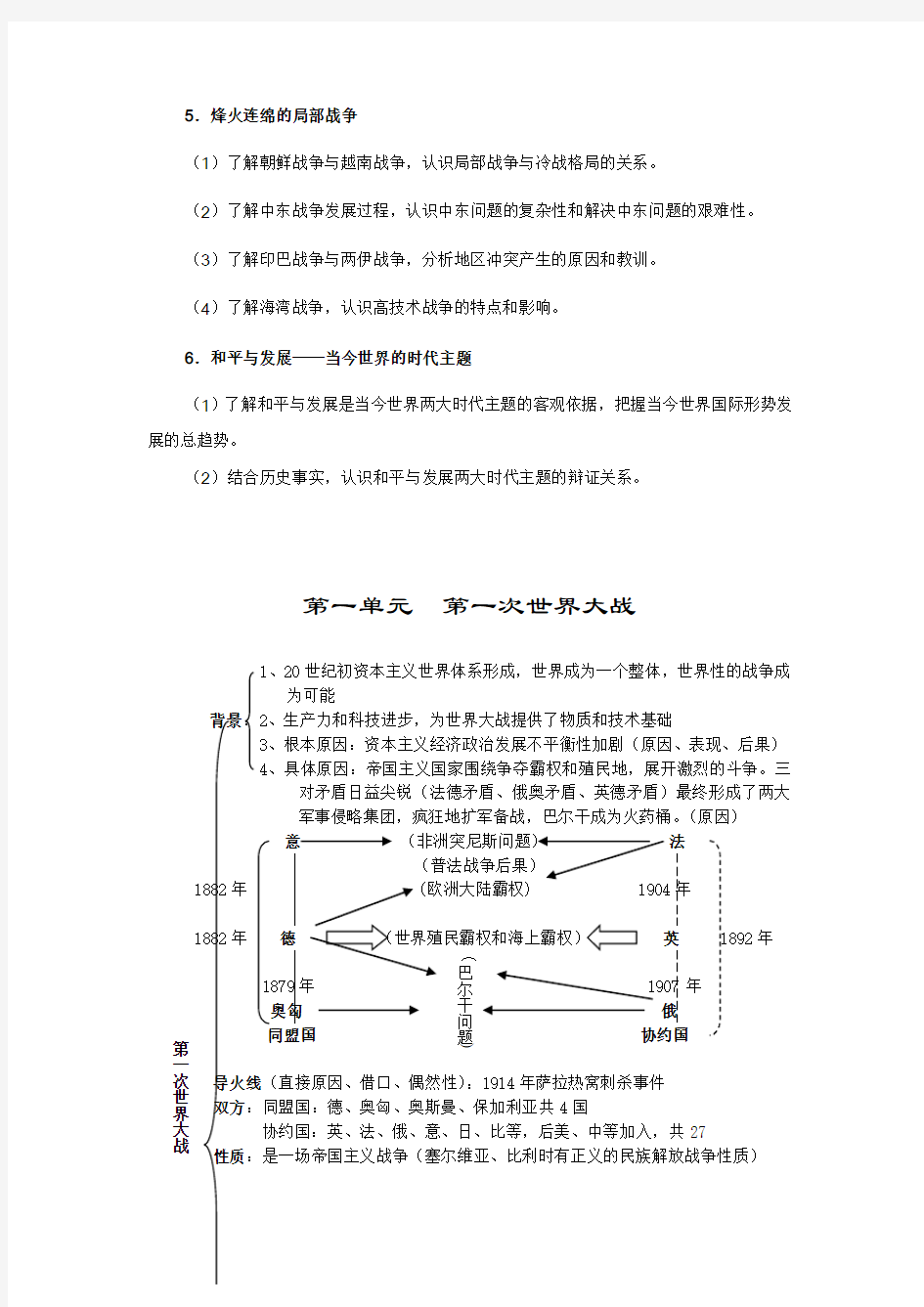 岳麓版历史选修3《20世纪的战争与和平》全套教案