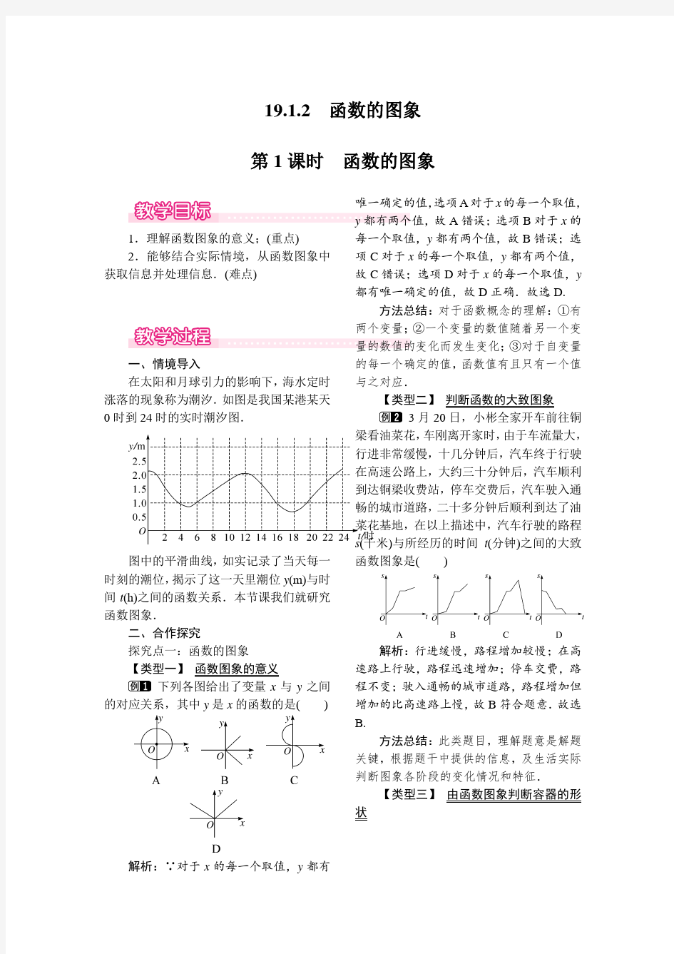 函数的图象  公开课教案