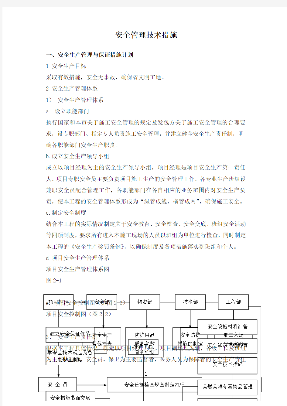 安全管理技术措施