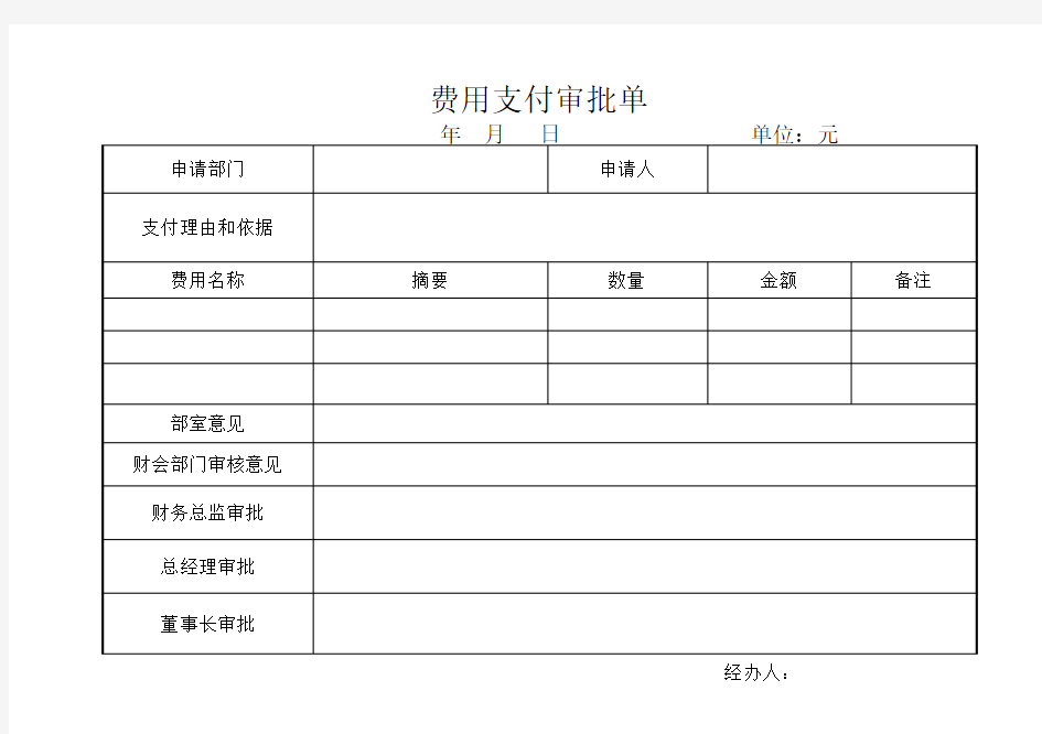 公司费用单据汇总表