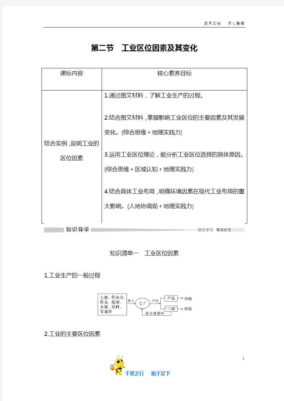 【2019(秋)地理必修第二册人教版(新教材)】第二节工业区位因素及其变化