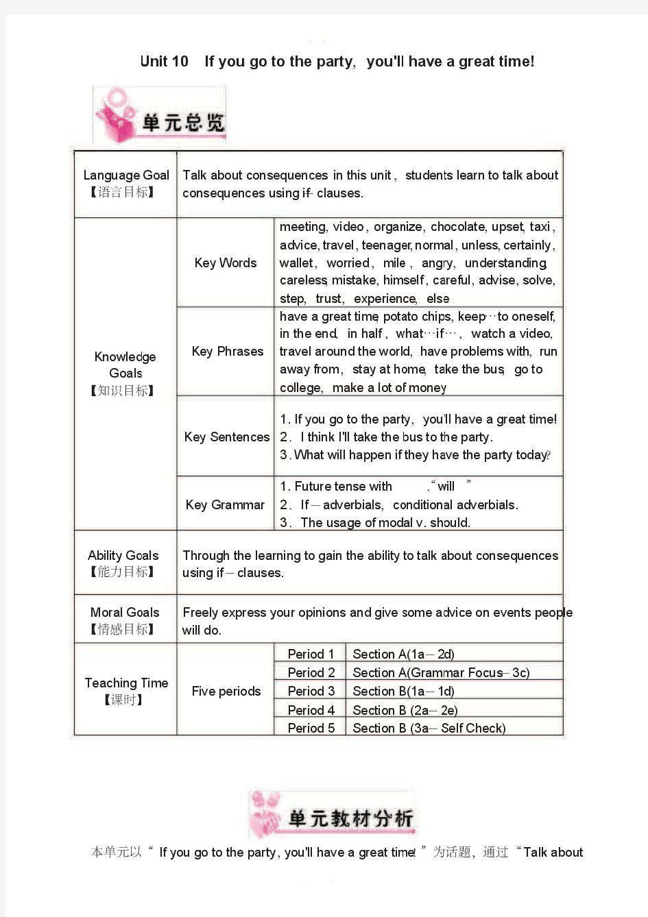 【人教版】新目标2018年八年级英语上册：Unit10单元教案