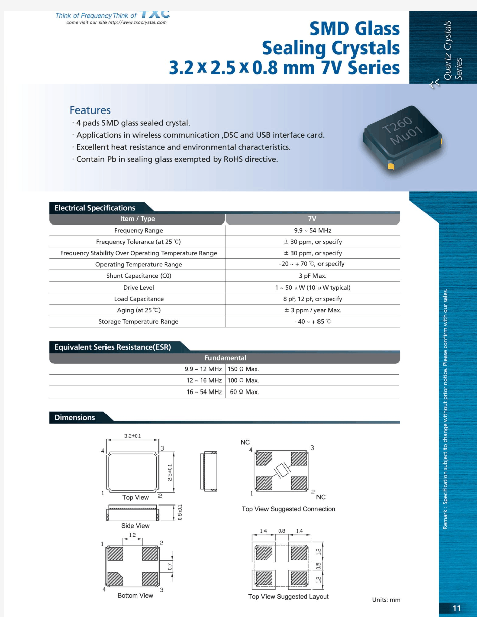 CRYSTAL, 10MHZ,12PF ±30ppm, SMD-4