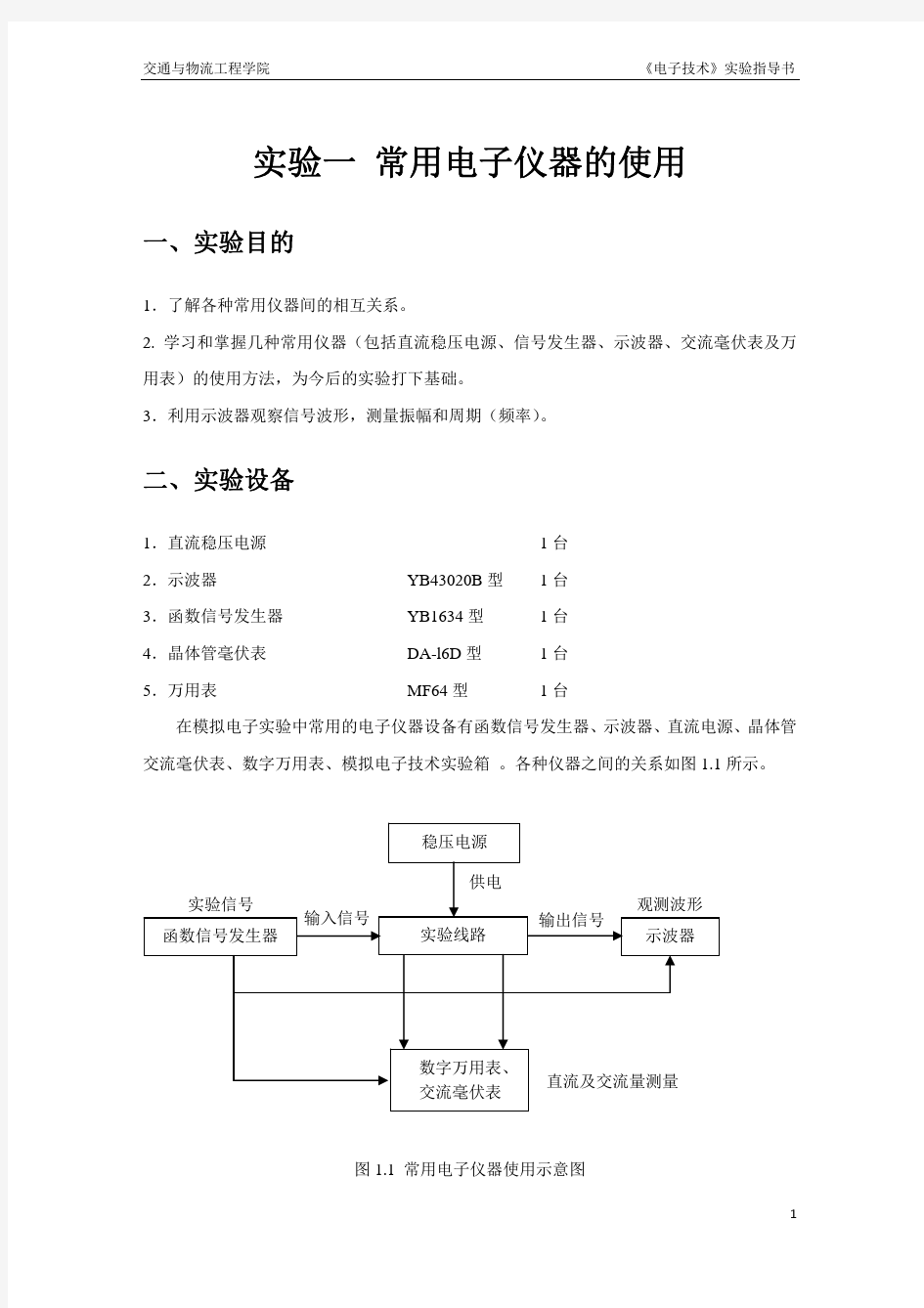 《电子技术》实验指导书1