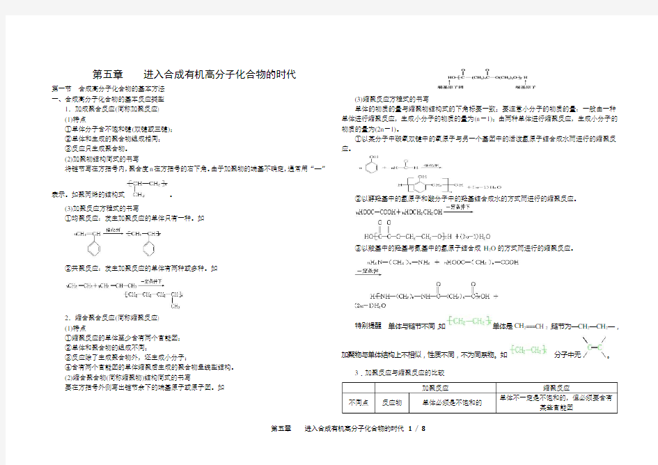 选修5有机化学基础 第五章 常考知识点强化总结