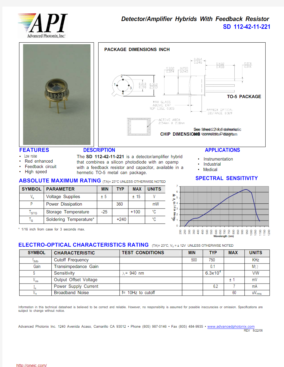 SD112-42-11-221;中文规格书,Datasheet资料