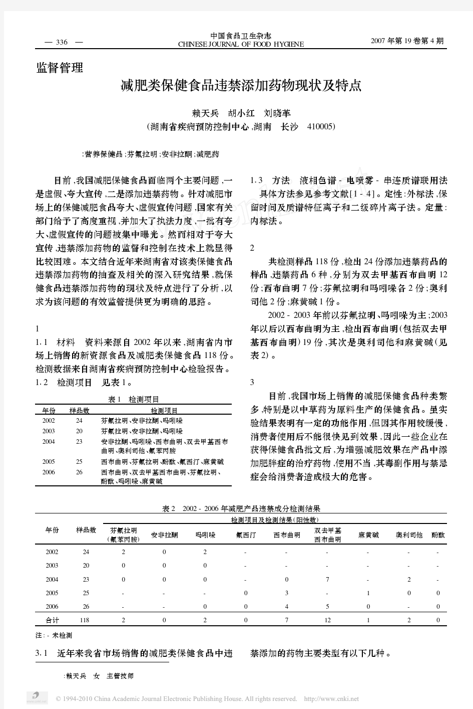 减肥类保健食品违禁添加药物现状及特点