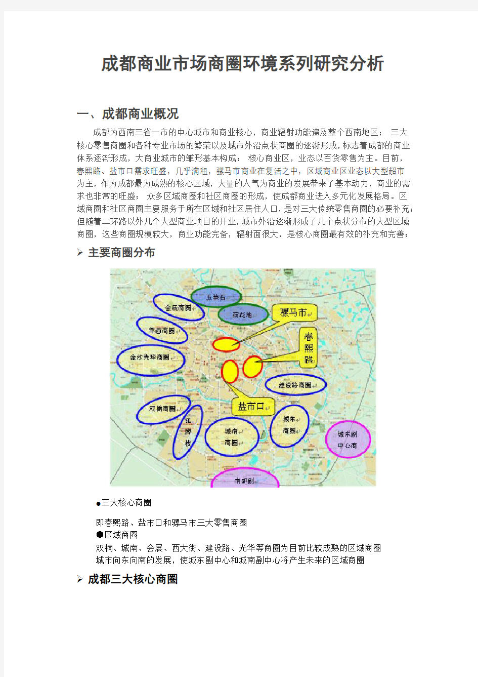 成都商业市场商圈环境系列研究分析