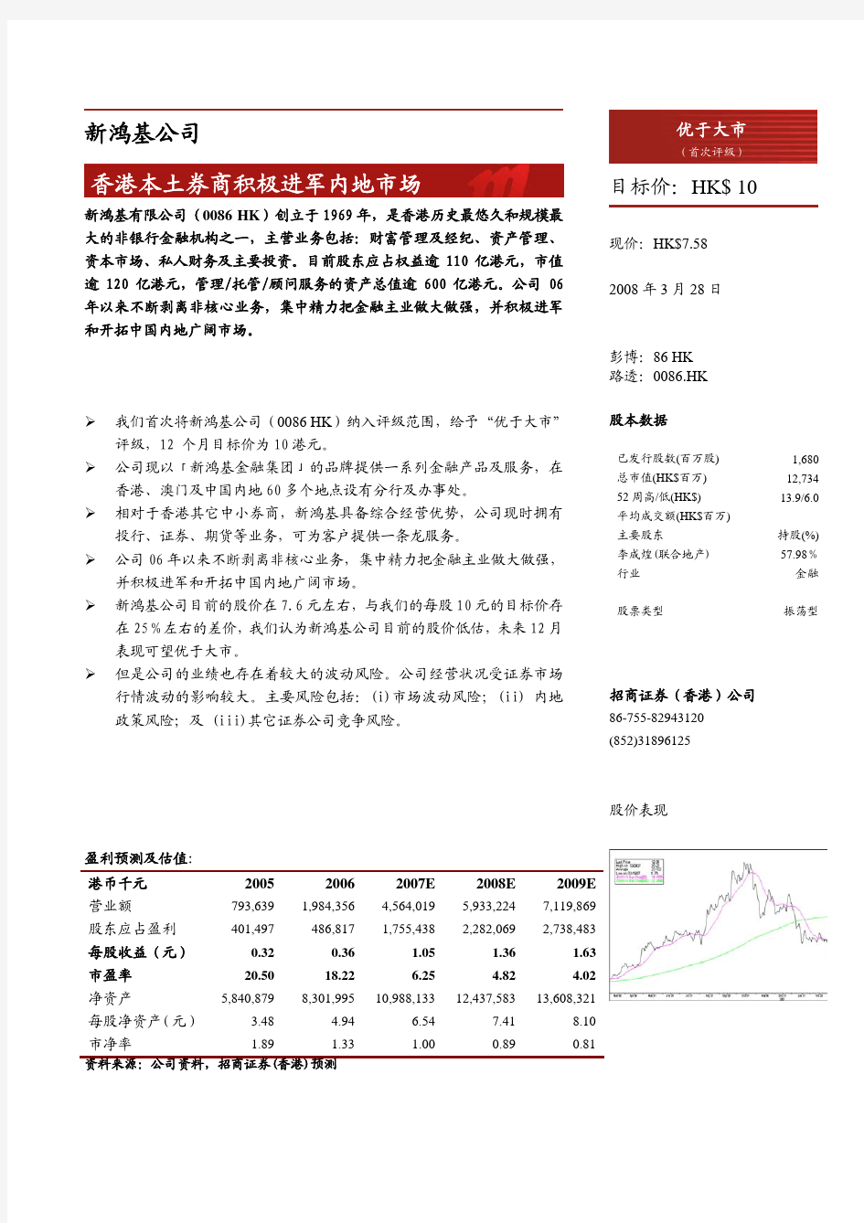 新鸿基公司香港本土券商积极进军内地市场