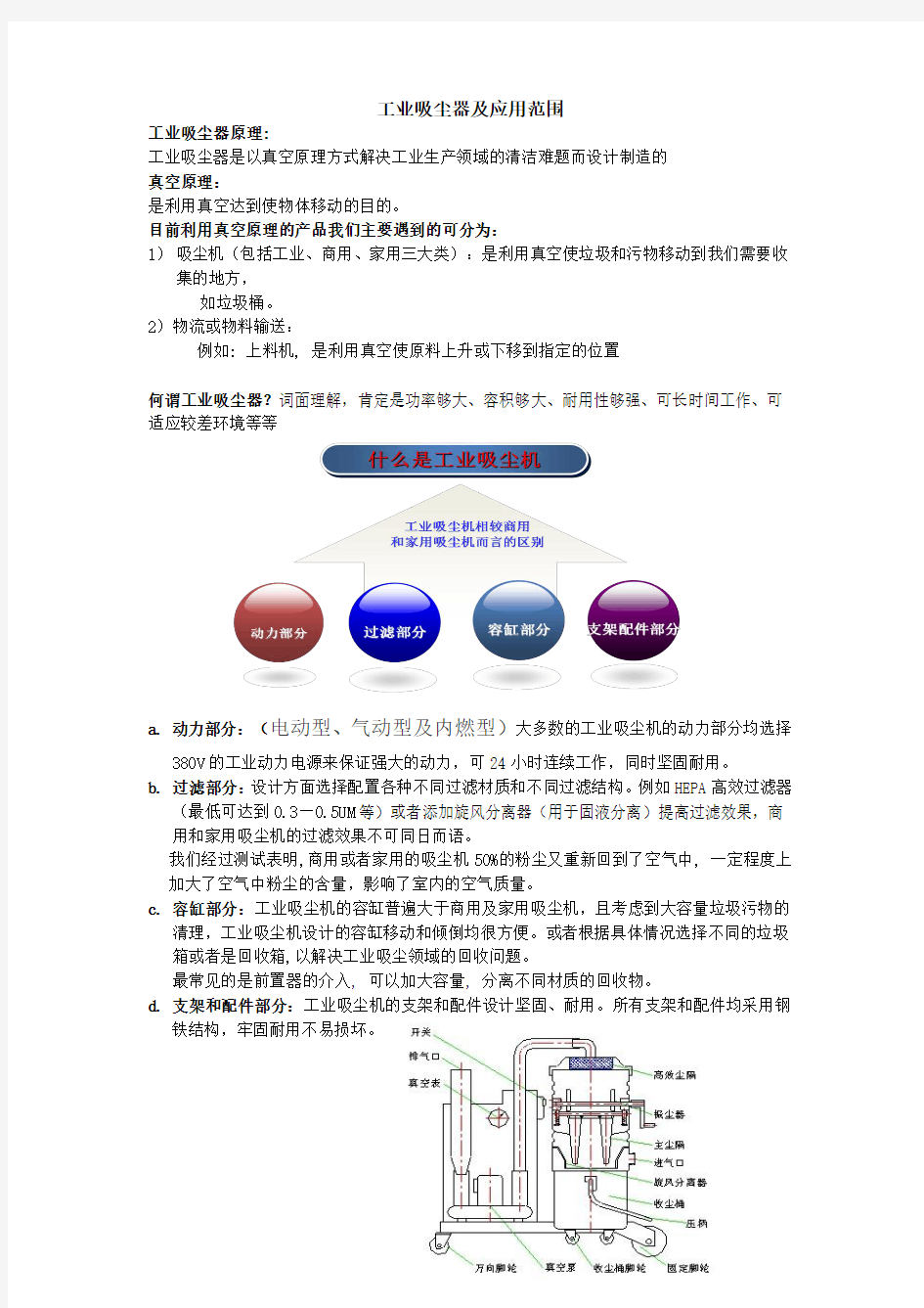 工业吸尘器及应用范围