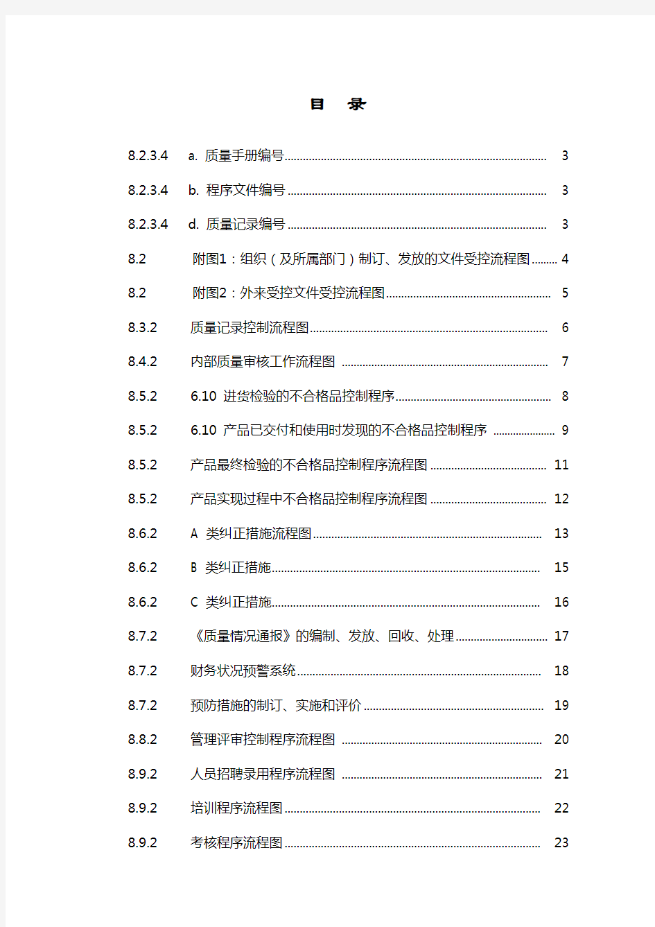 质量体系文件流程图