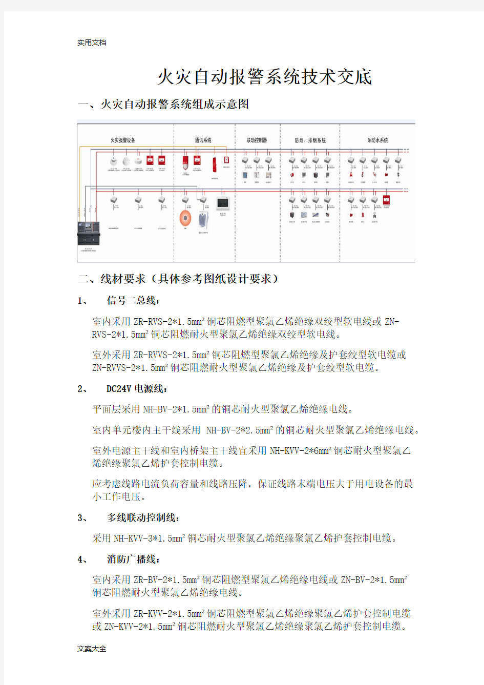 火灾自动报警系统技术交底