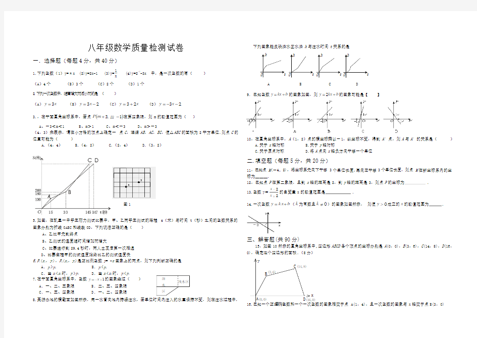 八年级数学质量检测试卷