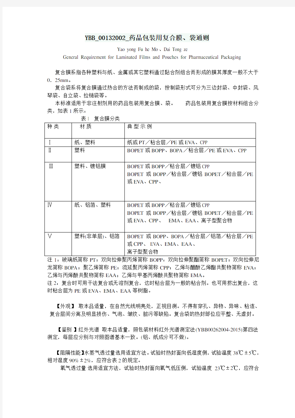 药品包装用复合膜、袋通则2015.doc