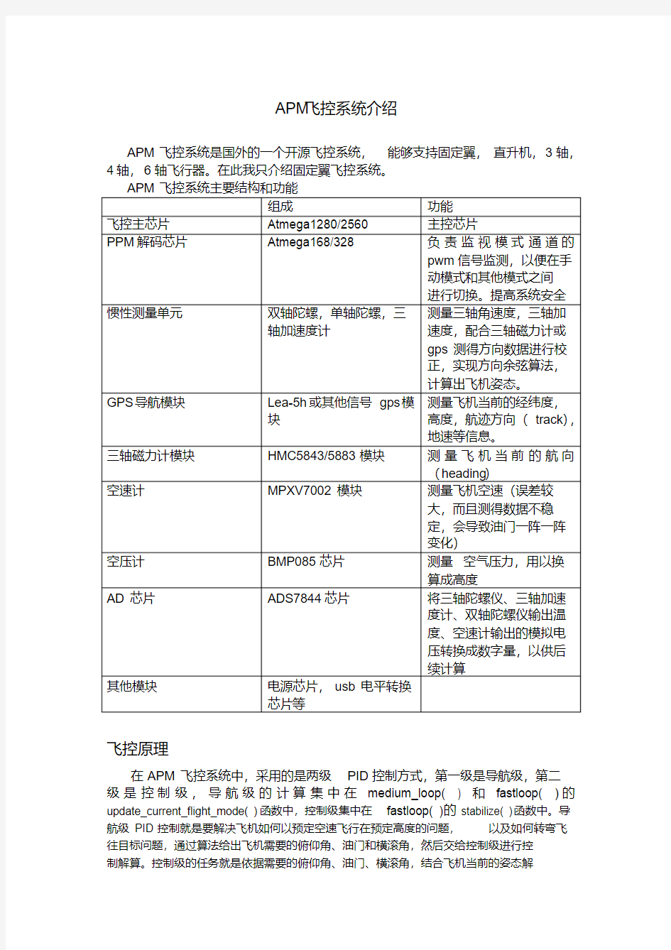 APM飞控源码讲解