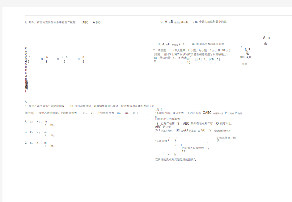 (完整版)高三理科数学模拟试题.doc