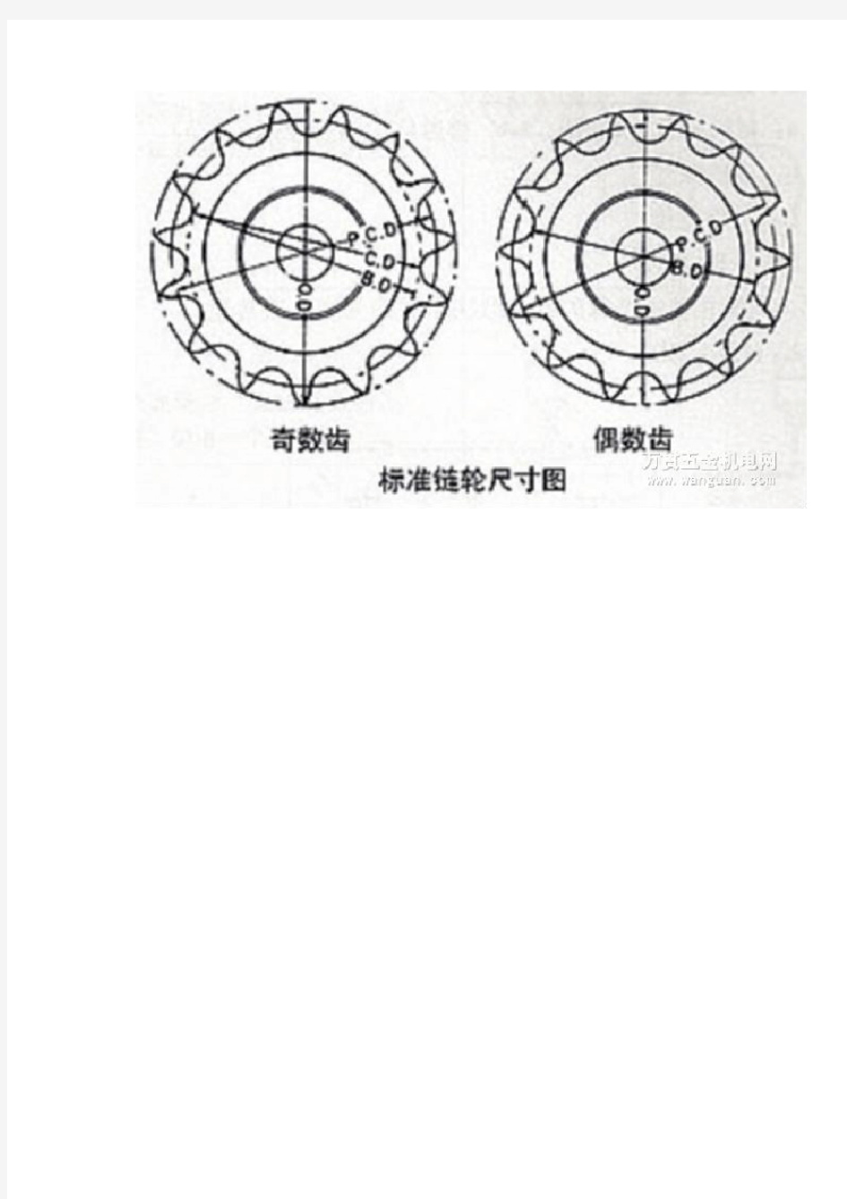 链轮标准尺寸参数