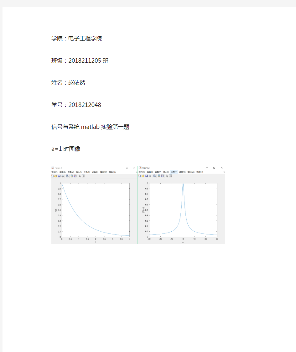 北邮信号与系统matlab实验作业：习题1  绘制典型信号及其频谱图