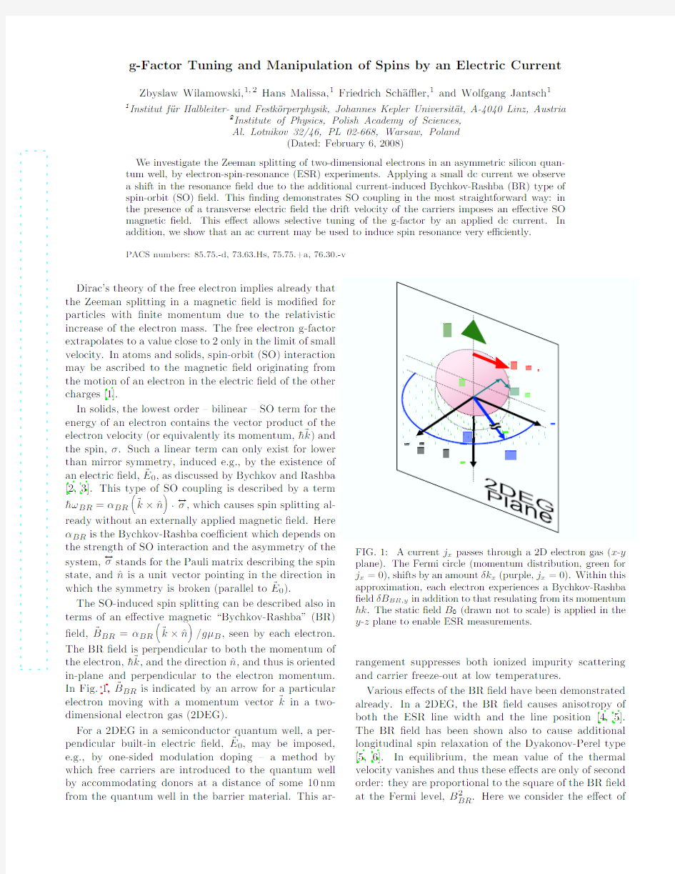 g-Factor Tuning and Manipulation of Spins by an Electric Current