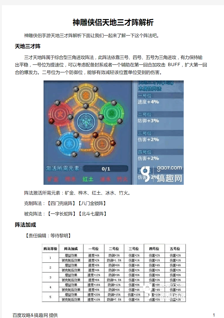 神雕侠侣天地三才阵解析