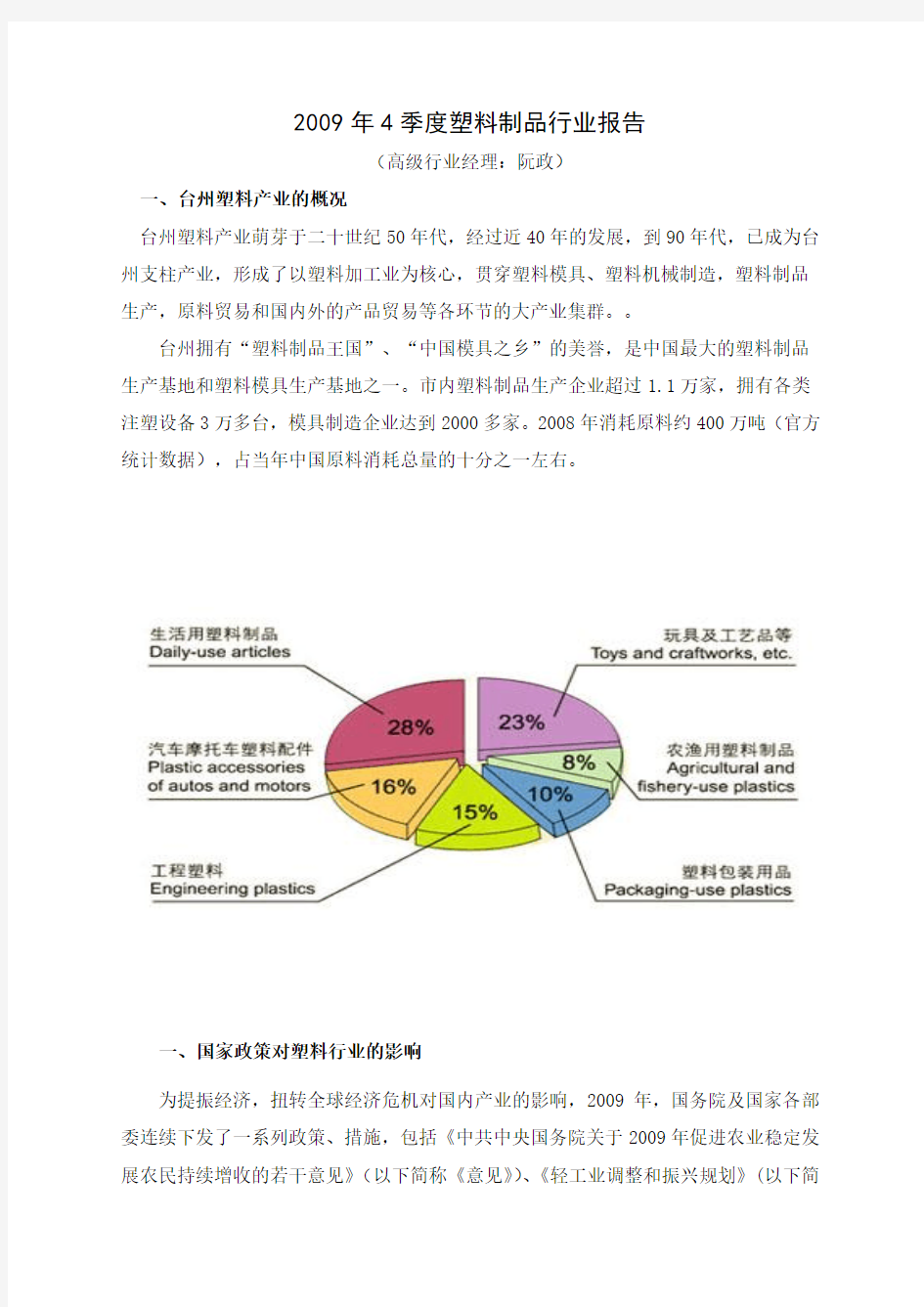 塑料制品行业报告