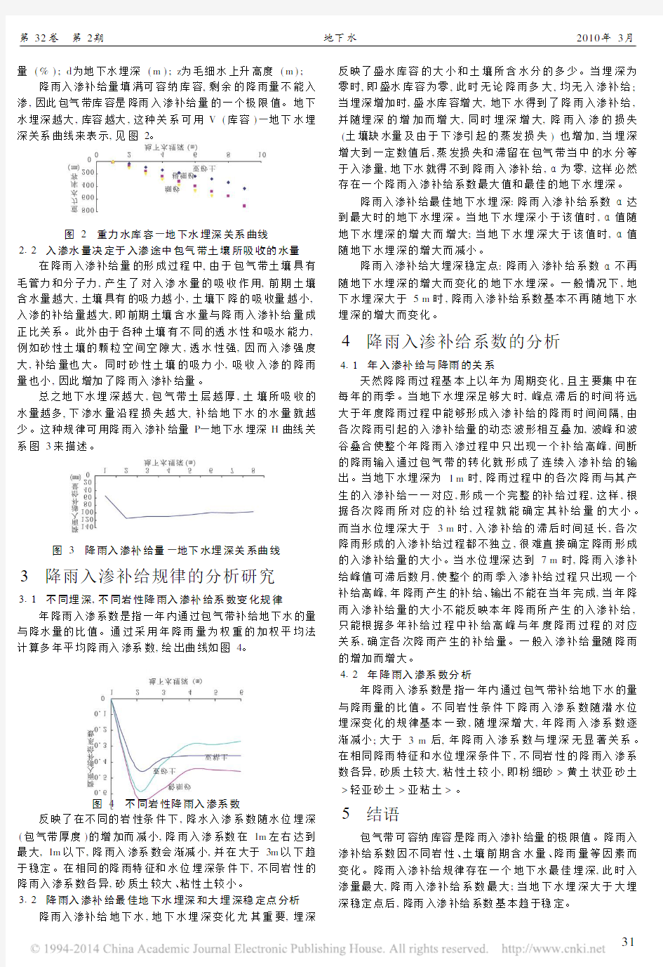 降雨入渗补给规律的分析研究