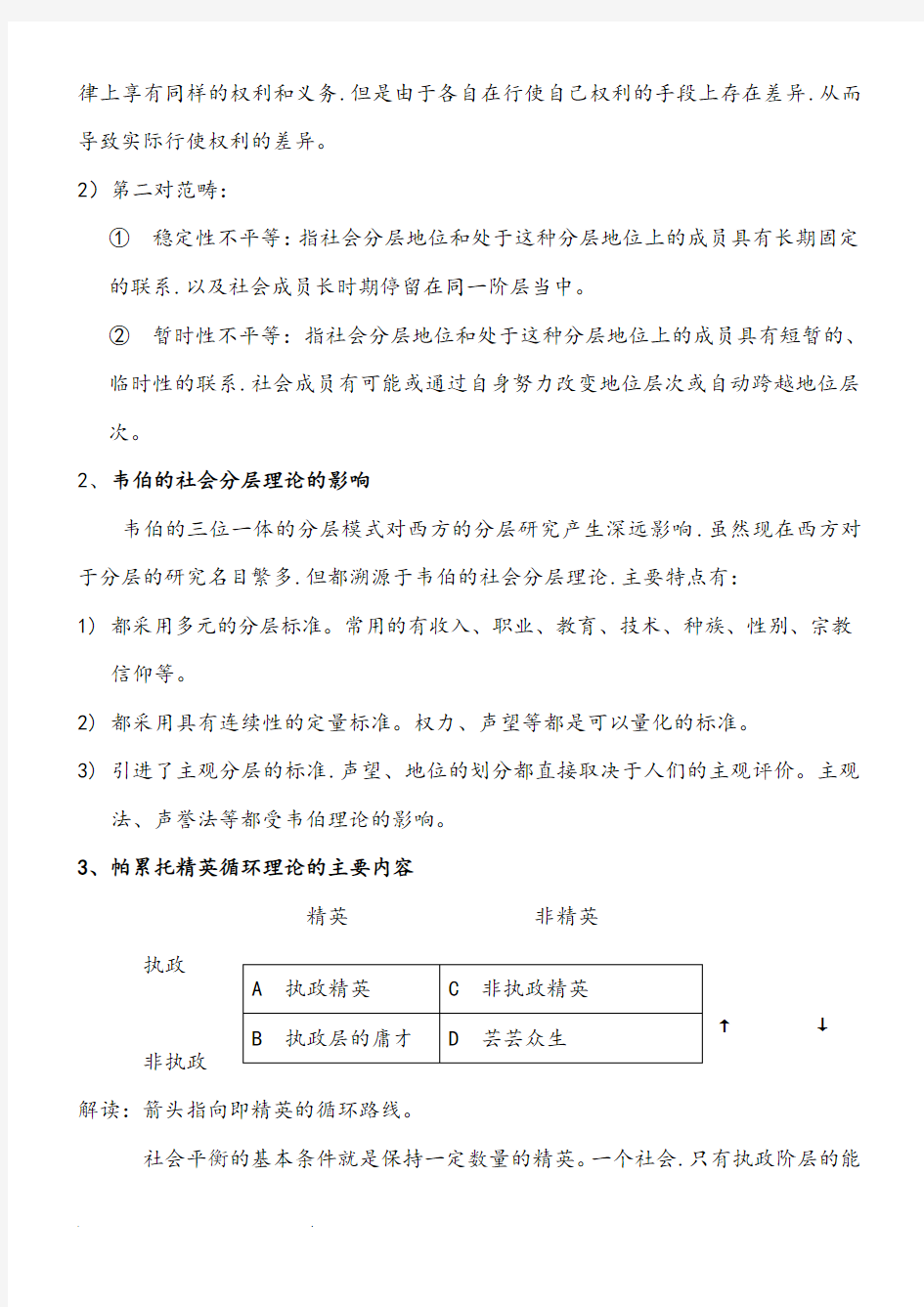 社会分层与社会流动考试复习资料全