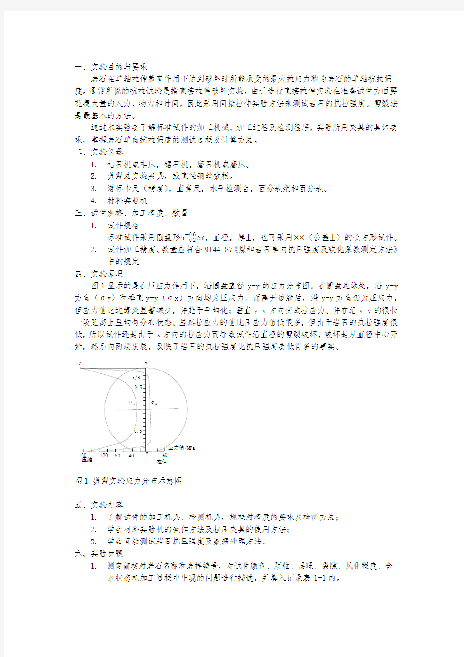 岩石的抗拉强度试验