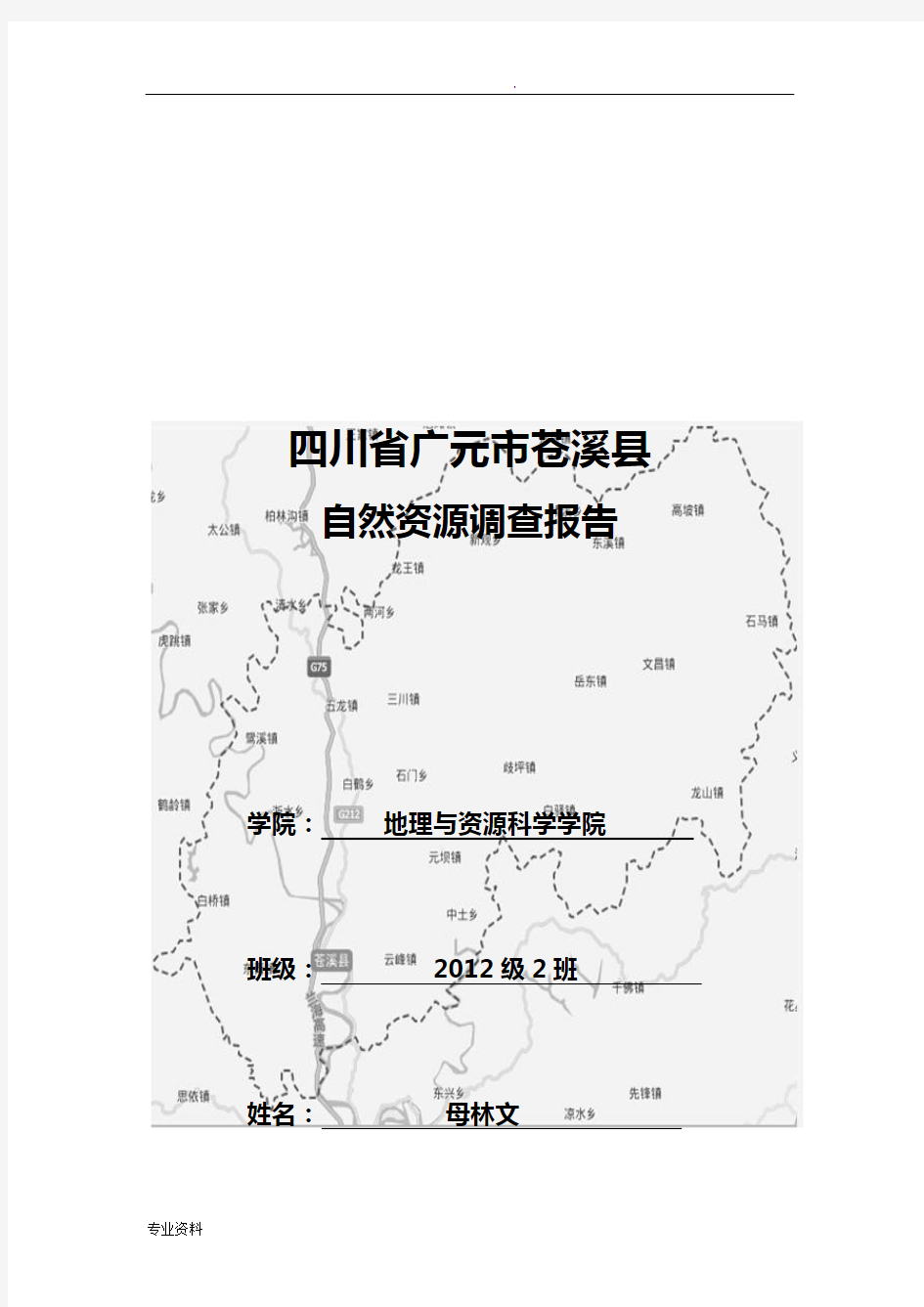 苍溪县主要自然资源调查报告,区域分析与区域规划