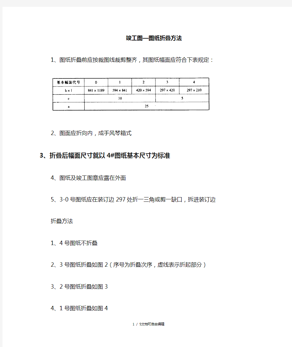 工程竣工图-图纸折叠方法