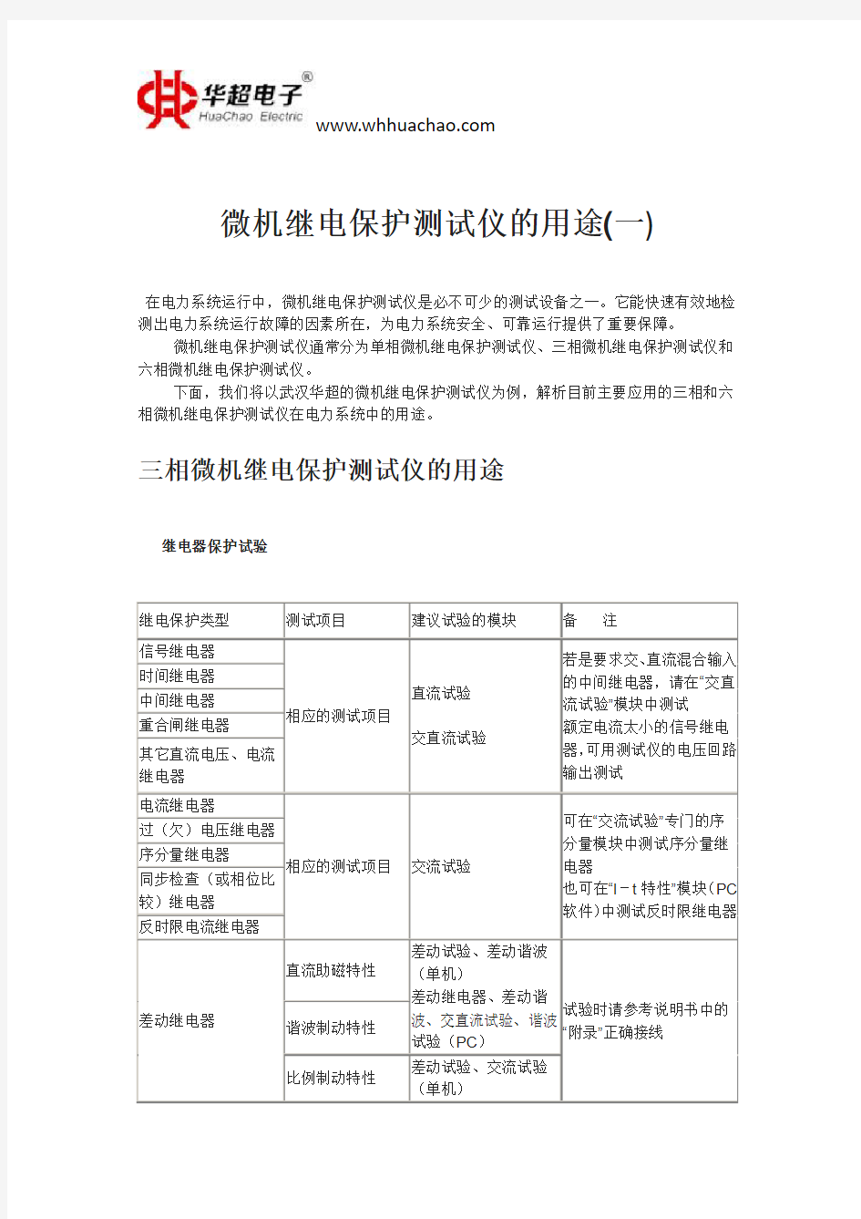 微机继电保护测试仪的用途(一)