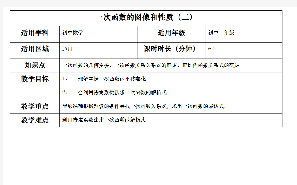 函数专题_一次函数的图像和性质