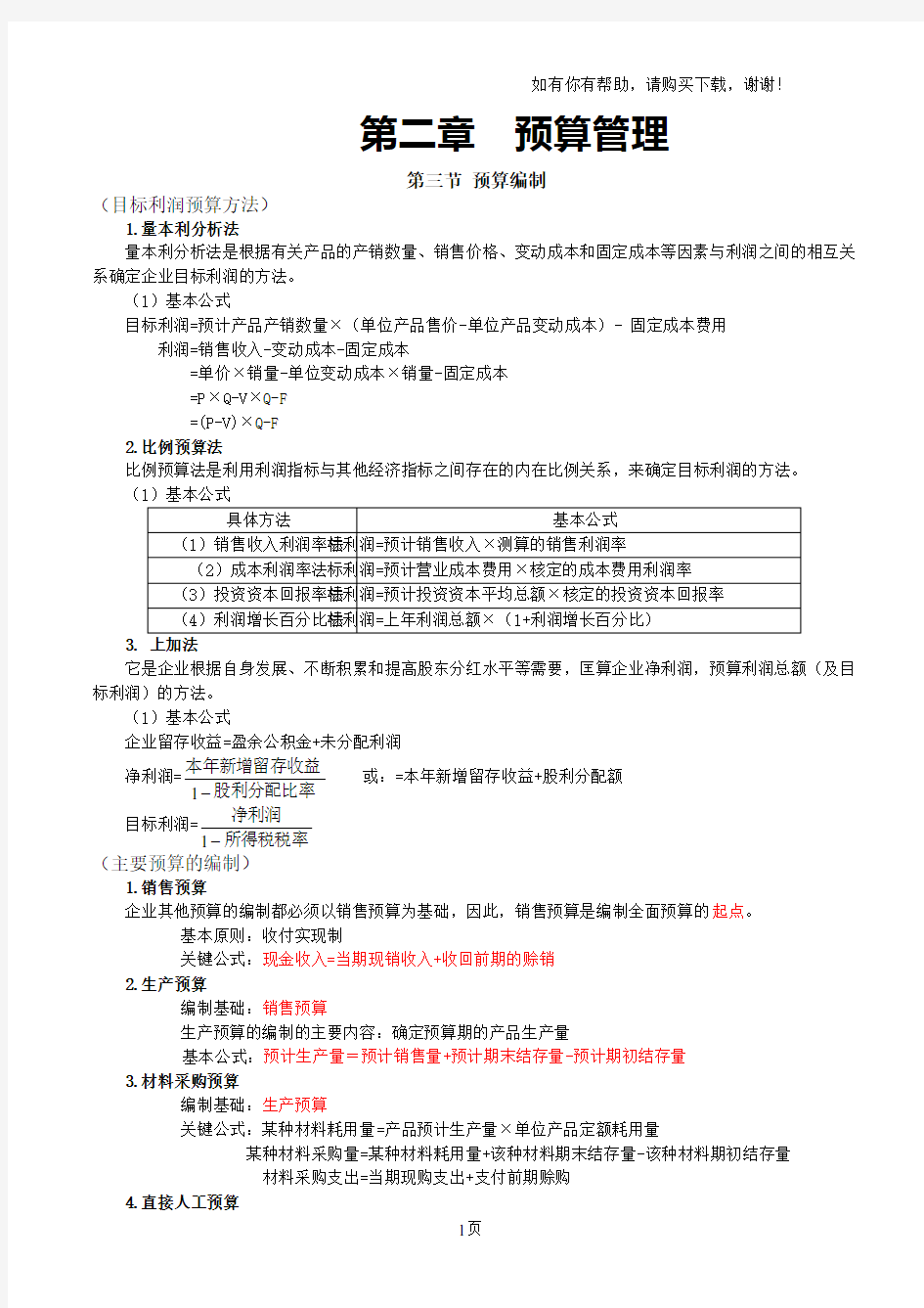 中级会计职称计算公式汇总