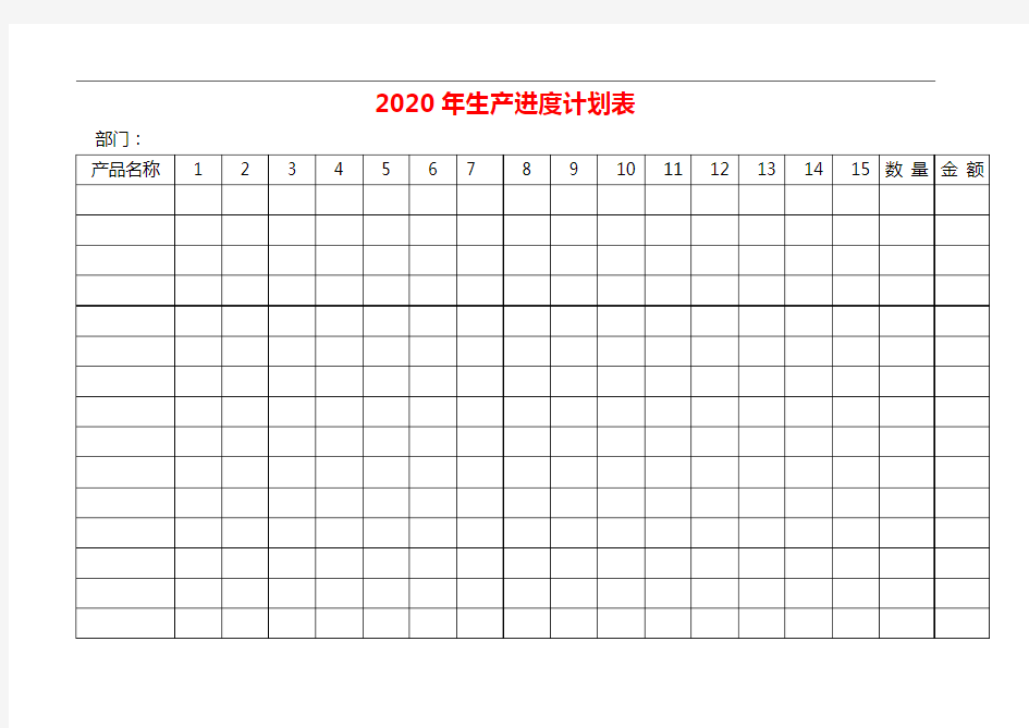 【精选】2020年生产进度计划表(一)