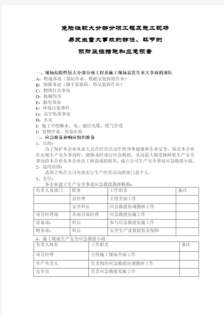 (应急预案)一套完整的建筑应急预案