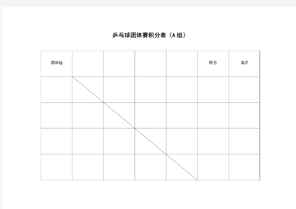 乒乓球团体赛积分表